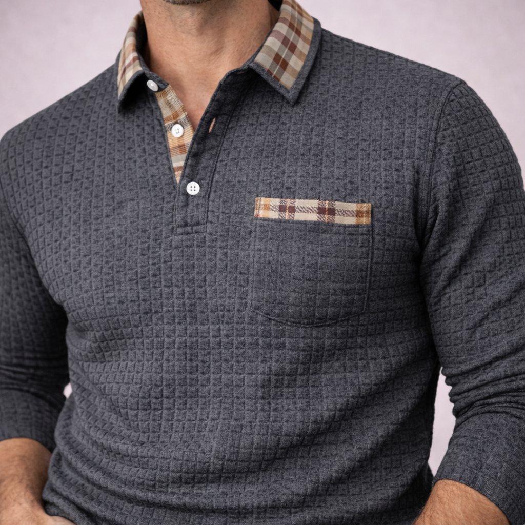 Arnar - Struktúruð pólópeysa úr úrvalsefnum