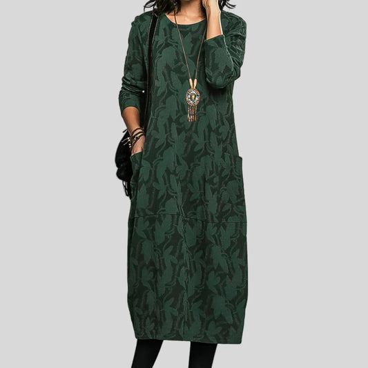 Álfkell - Miðsíðukjóll með mynstri