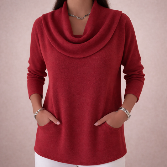 Emilía - Peysa með fellingakraga