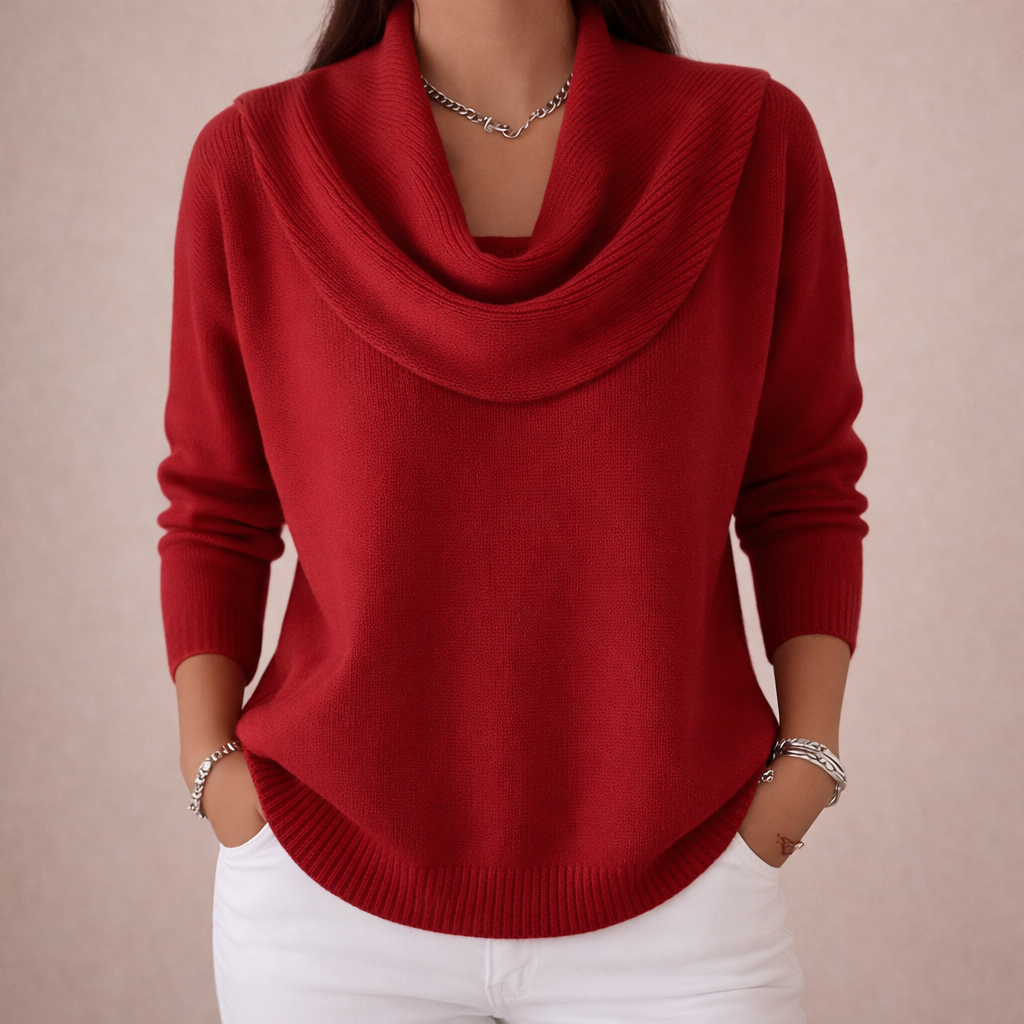 Alvéra - Peysa með fellingakraga