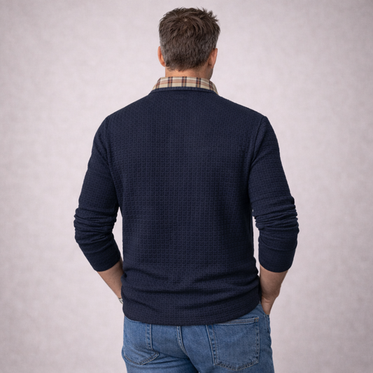 Arnar - Struktúruð pólópeysa úr úrvalsefnum