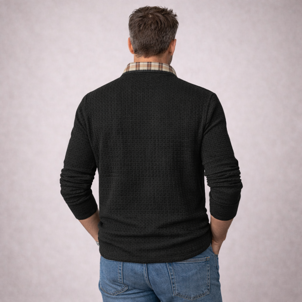 Arnar - Struktúruð pólópeysa úr úrvalsefnum