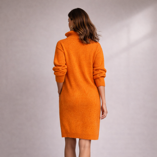 Chloe - Mjúkur prjónaður kjóll með hnöppum 