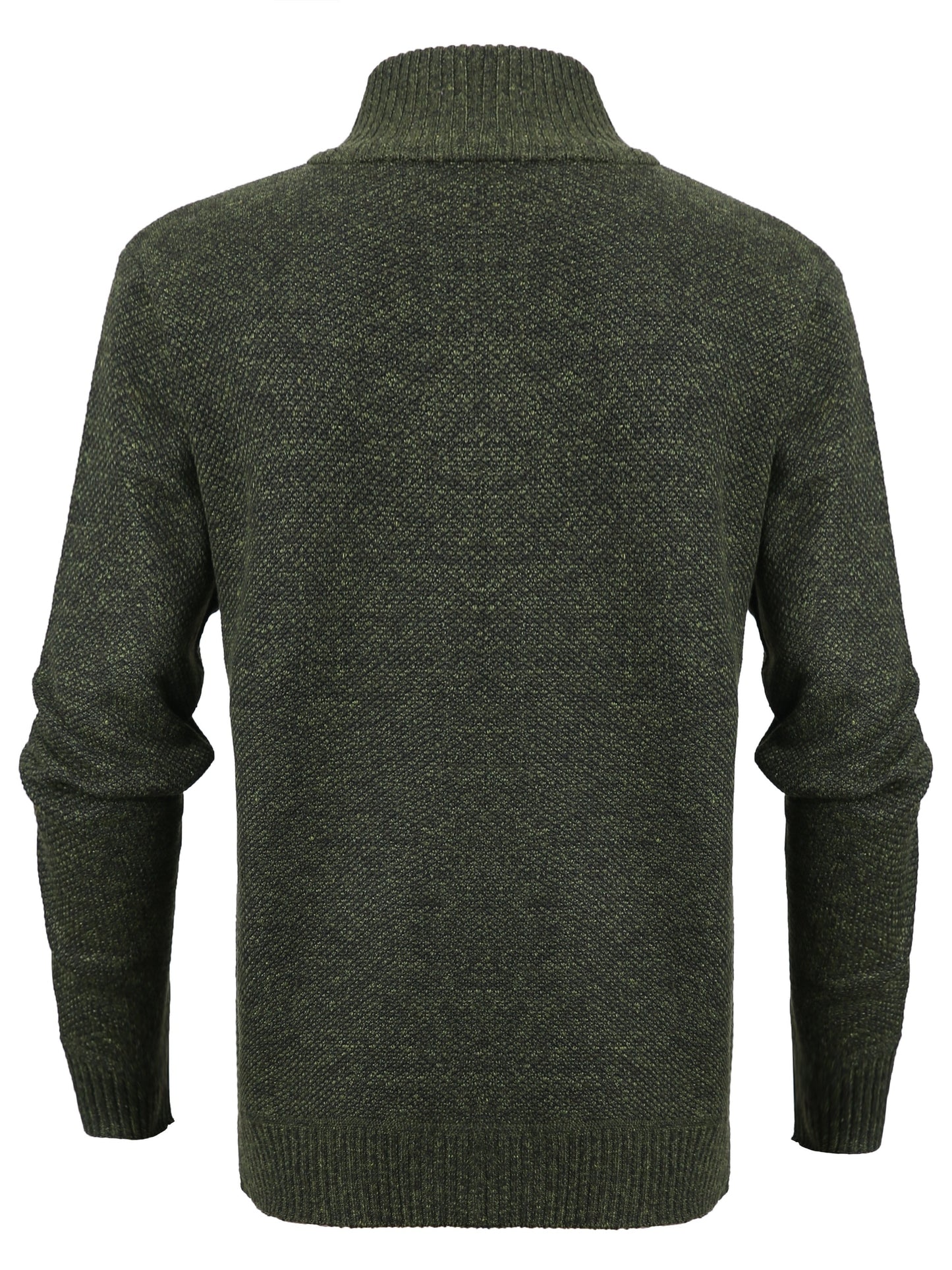 Warm Zip Up Jacket Sweater, Men's Casual Lapel Solid Color Cardigan For Fall Winter