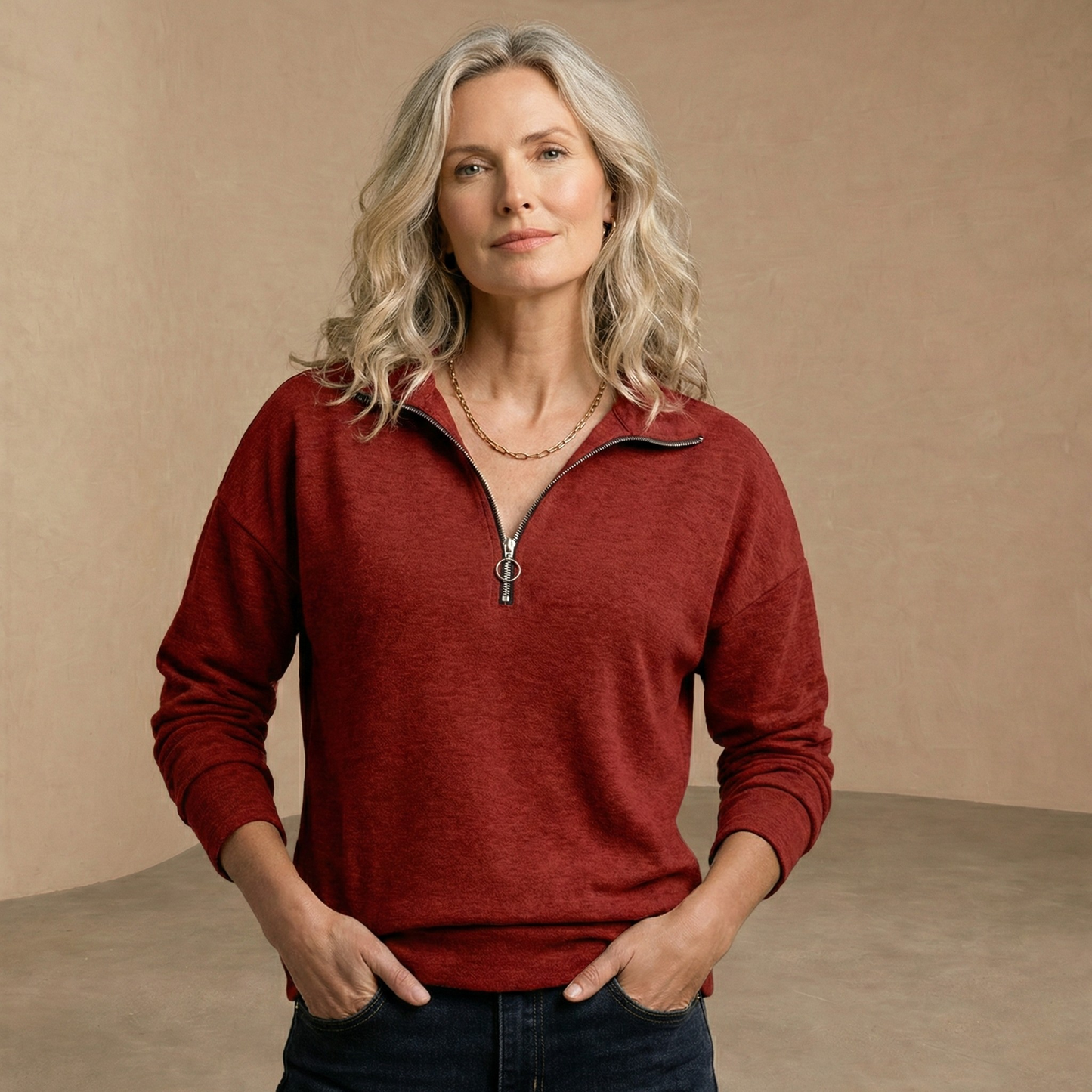 Helga - peysa með rennilás